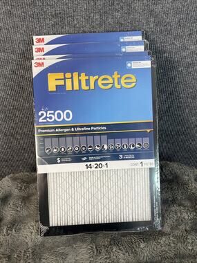 Lot of 4 3M Filtrete 2500 14x20x1 Premium Allergen & Ultrafine 4 New Air Filters